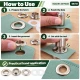 13 mm (0.51 in) Stainless Steel Eyelet Hand Punch and Setting Kit – 20 Sets + Tool KGS2IN1-28-PS020
