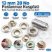 13 mm (0.51 in) Stainless Steel Eyelet Hand Punch and Setting Kit – 20 Sets + Tool KGS2IN1-28-PS020