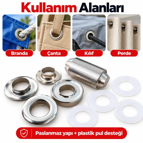 13 mm (0.51 in) Stainless Steel Eyelet Hand Punch and Setting Kit – 50 Sets + Tool KGS2IN1-28-PS050