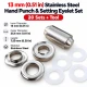 13 mm (0.51 in) Stainless Steel Eyelet Hand Punch and Setting Kit – 50 Sets + Tool KGS2IN1-28-PS050