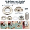 13 mm 28 No Paslanmaz Kuşgözü Elde Vurmalı Delme ve Çakma Seti – 100 Takım + Aparat KGS2IN1-28-PS100