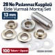 13 mm 28 No Paslanmaz Kuşgözü Elde Vurmalı Delme ve Çakma Seti – 100 Takım + Aparat KGS2IN1-28-PS100