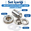 17 mm 31 No Paslanmaz Kuşgözü Elde Vurmalı Delme ve Çakma Seti – 50 Takım + Aparat KGS2IN1-31-PS050