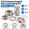 17 mm 31 No Paslanmaz Kuşgözü Elde Vurmalı Delme ve Çakma Seti – 100 Takım + Aparat KGS2IN1-31-PS100