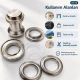 28 mm 34 No Paslanmaz Kuşgözü Elde Vurmalı Delme ve Çakma Seti – 50 Takım + Aparat KGS2IN1-34-PS050
