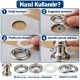 28 mm 34 No Paslanmaz Kuşgözü Elde Vurmalı Delme ve Çakma Seti – 100 Takım + Aparat KGS2IN1-34-PS100