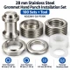 28 mm 34 No Paslanmaz Kuşgözü Elde Vurmalı Delme ve Çakma Seti – 100 Takım + Aparat KGS2IN1-34-PS100
