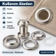 28 mm 34 No Paslanmaz Kuşgözü Elde Vurmalı Delme ve Çakma Seti – 100 Takım + Aparat KGS2IN1-34-PS100