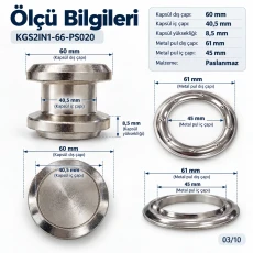 40 mm 66 No Paslanmaz Kuşgözü Elde Vurmalı Delme ve Çakma Seti – 20 Takım + Aparat KGS2IN1-66-PS020