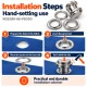 40 mm (1.57 in) Stainless Steel Eyelet Punch and Setting Kit – 50 Sets + Tool KGS2IN1-66-PS050