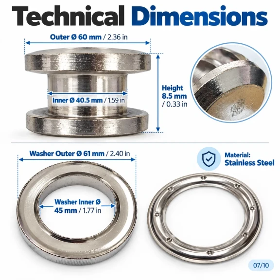 40 mm (1.57 in) Stainless Steel Eyelet Hand Punch and Setting Kit – 100 Sets + Tool KGS2IN1-66-PS100