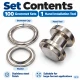 40 mm (1.57 in) Stainless Steel Eyelet Hand Punch and Setting Kit – 100 Sets + Tool KGS2IN1-66-PS100