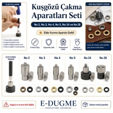 Eyelet Setting Tool Set – Dies from No. 2 to No. 28 with Long-Handle Hand Setter KLP002-028SET