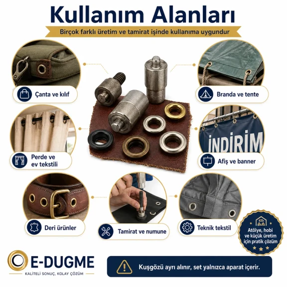 Kuşgözü Çakma Aparatları Seti – No 2’den No 28’e Montaj Kalıpları ve Elde Vurma Aparatı Dahil KLP002-028SET