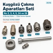 Eyelet Setting Tool Set – Dies from No. 2 to No. 28 with Long-Handle Hand Setter KLP002-028SET