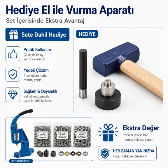 Heavy-Duty Eyelet and Die Set with Manual Hand Press – KUSGOZUSET01