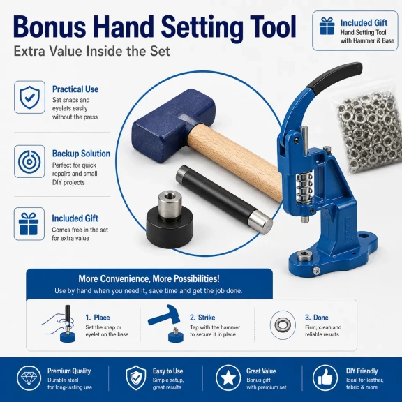 Heavy-Duty Eyelet and Die Set with Manual Hand Press – KUSGOZUSET01