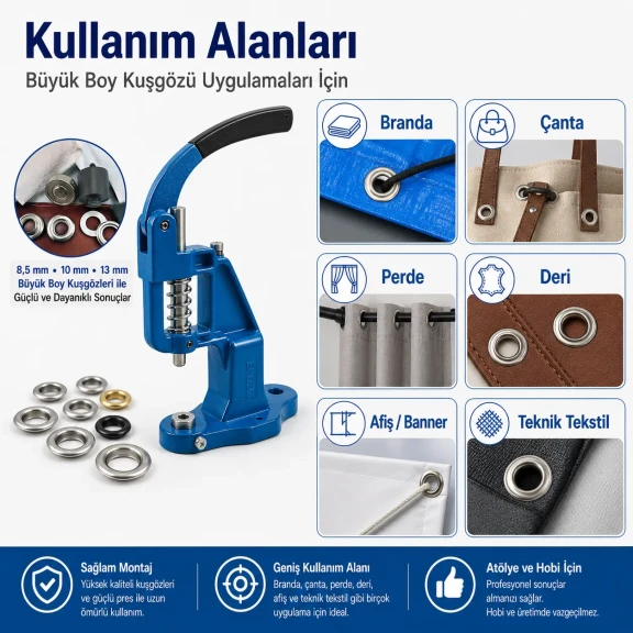 Heavy-Duty Eyelet and Die Set with Manual Hand Press – KUSGOZUSET01