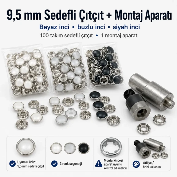 Tulumba El Presi İle En Kullanışlı Bebe Çıtçıt Aparat ve Klikıt Malzemeleri Setisı M0099-Set95