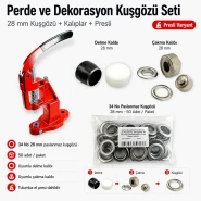 Curtain and Decoration Eyelet Set with Hand Press – 28 mm Eyelets, Die and Punching Die Included PERDE-28MM-PRESLI-SET09