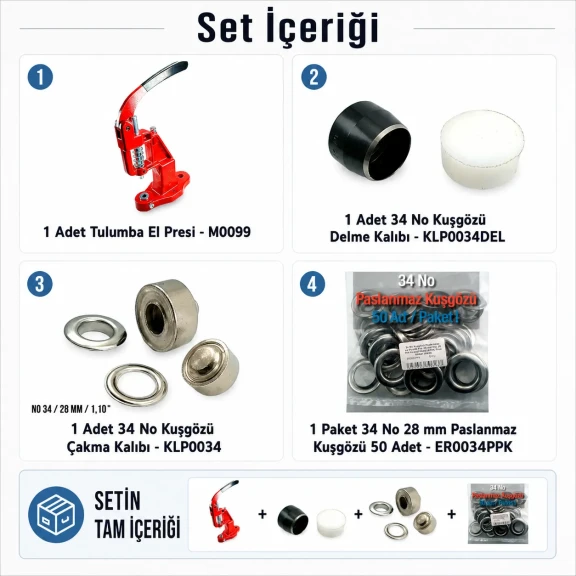 Perde ve Dekorasyon Kuşgözü Seti – 28 mm Kuşgözü, Pres ve Kalıplar Dahil PERDE-28MM-PRESLI-SET09