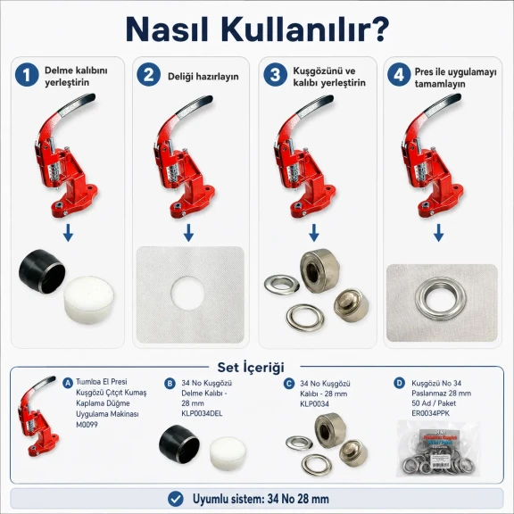 Perde ve Dekorasyon Kuşgözü Seti – 28 mm Kuşgözü, Pres ve Kalıplar Dahil PERDE-28MM-PRESLI-SET09