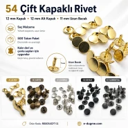 54 Çift Kapaklı Rivet 12 mm Kapak / 12 mm Alt Kapak / 11 mm Uzun Bacak Saç Malzeme Perçin – 500 Takım R00054CFT-11