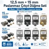 12,5 mm + 15 mm Paslanmaz Çıtçıt Renk ve Uygulama Seti – 8 Renk / 800 Takım + 2 Kalıp Dahil – El Presi Hariç SET-CITCIT-125-15-8RENK-800-KLP