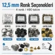 12,5 mm + 15 mm Paslanmaz Çıtçıt Renk ve Uygulama Seti – 8 Renk / 800 Takım + 2 Kalıp Dahil – El Presi Hariç SET-CITCIT-125-15-8RENK-800-KLP