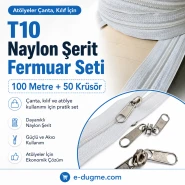 Atölyeler İçin Çanta, Kılıf T10 Naylon Şerit Fermuar Seti – 100 Metre + 50 Krüsör - SET-T10-NAYLON-100M50C