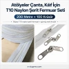 Atölyeler İçin Çanta Kılıf T10 Naylon Şerit Fermuar Seti  SET-T10-NAYLON-200M100C