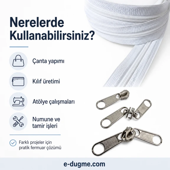 T10 Naylon Şerit Fermuar Seti