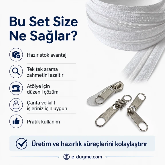 T10 Naylon Şerit Fermuar Seti