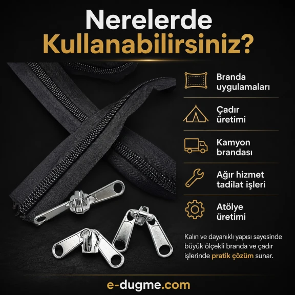 T20 Naylon Branda ve Çadır Şerit Fermuar Seti