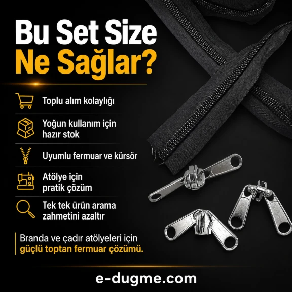T20 Naylon Branda ve Çadır Şerit Fermuar Seti