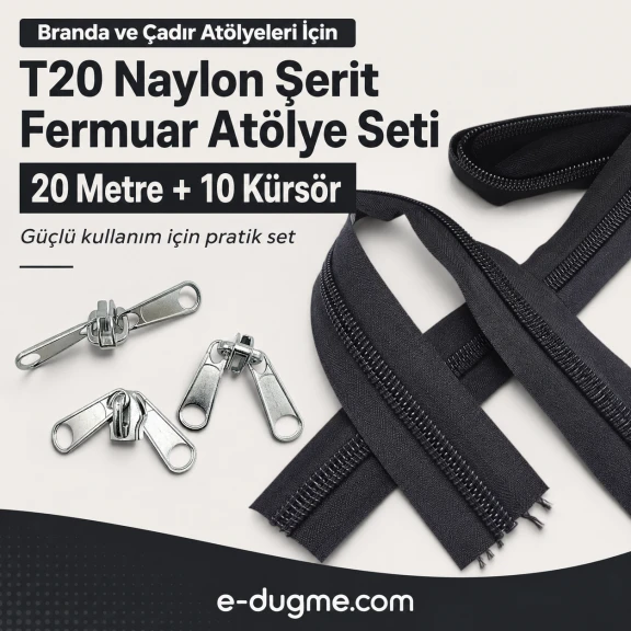 T20 Naylon Branda ve Çadır Şerit Fermuar Seti