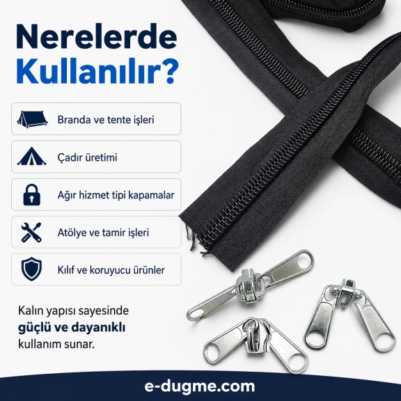 T20 Naylon Branda ve Çadır Şerit Fermuar Seti