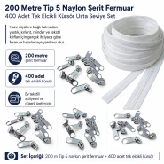 Professional N3 Nylon Coil Zipper Chain Set for Pillow & Cushion Covers – 200 m / 656.17 ft + 400 Single-Pull Sliders SET-T5T-NAYLON-200M400C