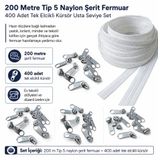 Professional N3 Nylon Coil Zipper Chain Set for Pillow & Cushion Covers – 200 m / 656.17 ft + 400 Single-Pull Sliders SET-T5T-NAYLON-200M400C