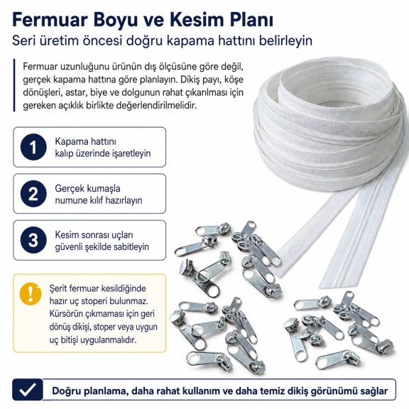 Yastık ve kırlent kılıfları için Tip 5 naylon şerit fermuar seti, 200 m uzunluğunda ve 400 adet tek elcikli kürsör ile ev