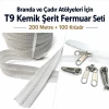 T9 Bone Tarpaulin and Tent Strap Zipper Set – 200 meters + 100 Pulls - SET-T9-BONE-200M100K