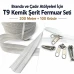 T9 Kemik Branda ve Çadır Şerit Fermuar Seti – 200 mt + 100 Çekecek - SET-T9-KEMİK-200M100K