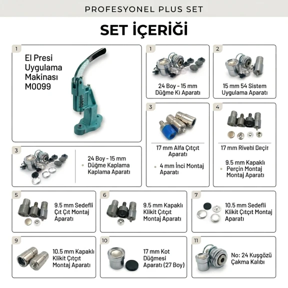 Profesyonel Plus Set – 16 Aparat ve 5.875 Yardımcı Parça - SET001PLUS