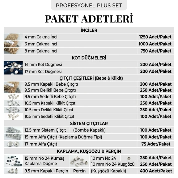 Profesyonel Plus Set – 16 Aparat ve 5.875 Yardımcı Parça - SET001PLUS