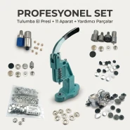 Hand Press Professional Textile Accessory Set – 11 Dies for Pearl, Jeans Button, Click Snap, 54 System, Alfa Snap, Eyelet and Fabric Cover Button - SET001PRF