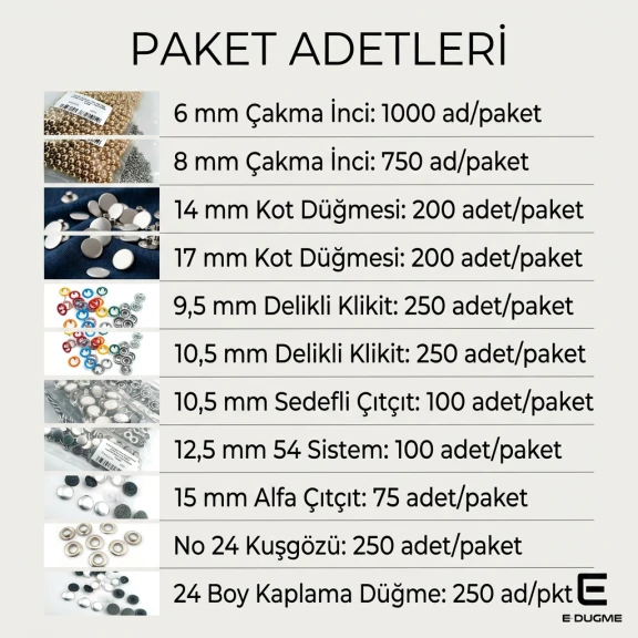 Tulumba El Presi Profesyonel Tekstil Aksesuar Seti – 11 Aparat, İnci, Kot Düğme, Klikit, 54 Sistem, Alfa, Kuşgözü ve Kumaş Kaplama - SET001PRF