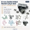8 mm Delikli Klikıt Bebe Çıtçıtı Renkli Set 700 Takım ve Çakma Aparatı SET80