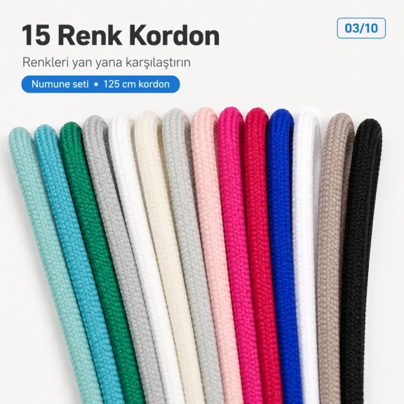 15 Renk Kordon, 24 No Kuşgözü ve Montaj Aparatı Deneme Numune Seti SETKRD2415