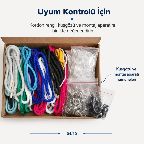 15 Renk Kordon, 24 No Kuşgözü ve Montaj Aparatı Deneme Numune Seti SETKRD2415