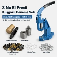 3 No / 5–5,5 mm Plise Sineklik Kuşgözü 250 Adet, Delme ve Montaj Kalıbı Tulumba El Presli Deneme Seti Set00030SinDN